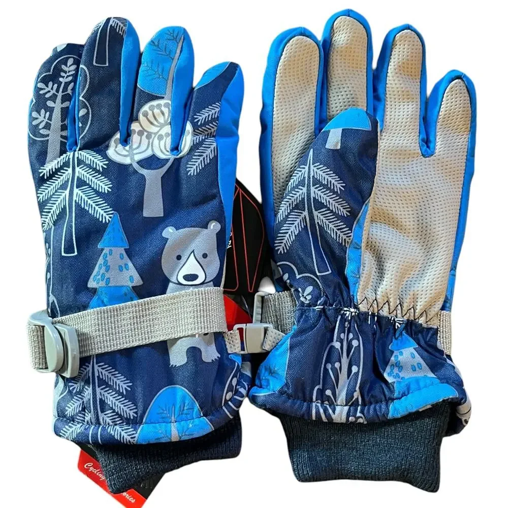 Wheel Up Blue Winter Adjustable Cycling Gloves Size Medium